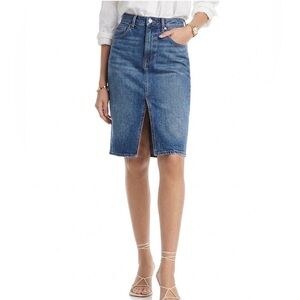 NEW Derek Lam Denim Skirt Juliet High Rise Size 27 Knee High Front Slit
